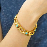 Pulseira Elos Cores - Banhado a Ouro
